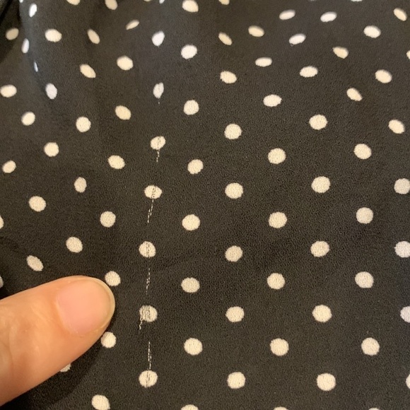 Express The Portofino Mini Black White Polka Dot Button Up Shirt  Dress sz S - Picture 9 of 9
